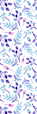 Store occultant fenêtre à fleurs bleues