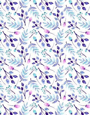 Store occultant fenêtre à fleurs bleues