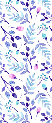 Store occultant fenêtre à fleurs bleues