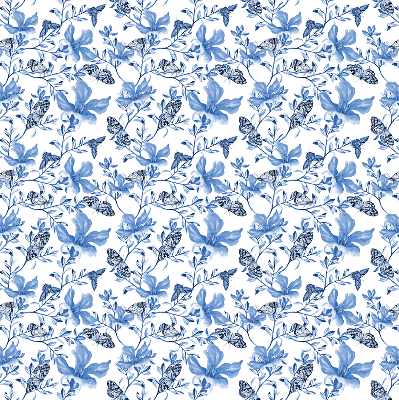 Store fenêtre intérieur avec papillons bleus
