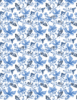 Store fenêtre intérieur avec papillons bleus