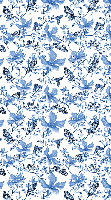 Store fenêtre intérieur avec papillons bleus