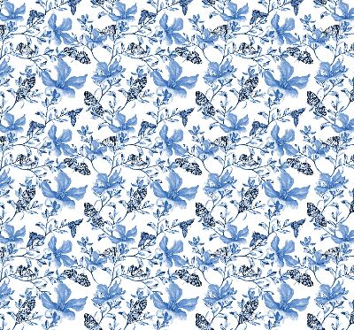 Store fenêtre intérieur avec papillons bleus