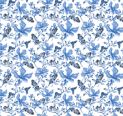 Store fenêtre intérieur avec papillons bleus