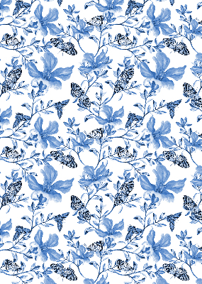 Store fenêtre intérieur avec papillons bleus
