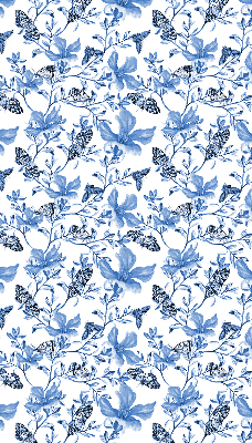 Store fenêtre intérieur avec papillons bleus