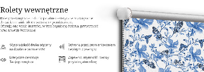 Store fenêtre intérieur avec papillons bleus