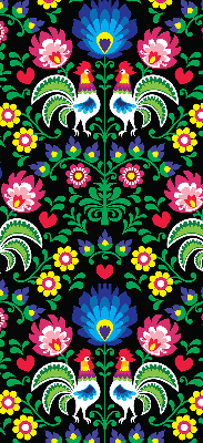 Store fenêtre intérieur avec coqs colorés