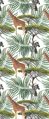 Store occultant fenêtre avec motif animaux et arbres