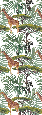 Store occultant fenêtre avec motif animaux et arbres