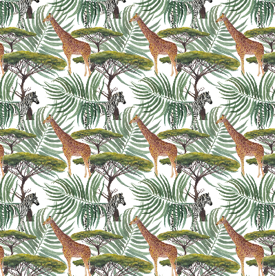 Store occultant fenêtre avec motif animaux et arbres