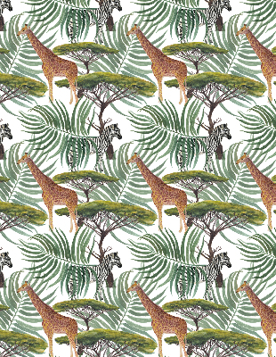 Store occultant fenêtre avec motif animaux et arbres