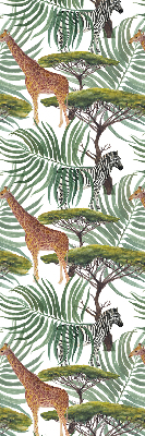 Store occultant fenêtre avec motif animaux et arbres