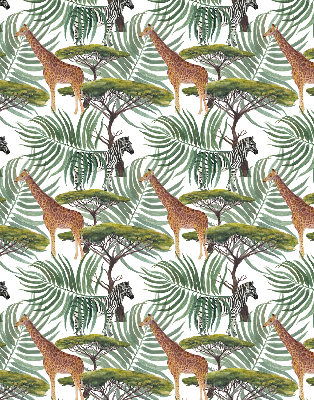 Store occultant fenêtre avec motif animaux et arbres