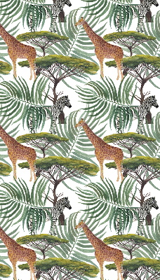 Store occultant fenêtre avec motif animaux et arbres