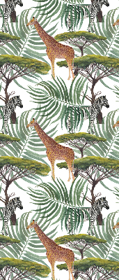 Store occultant fenêtre avec motif animaux et arbres