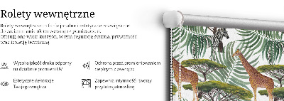 Store occultant fenêtre avec motif animaux et arbres
