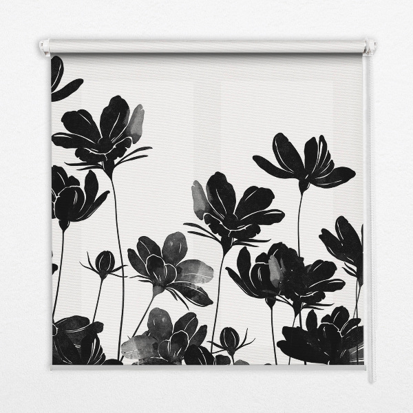 Store enrouleur occultant à fleurs noires