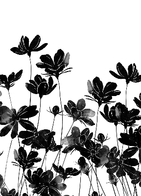 Store enrouleur occultant à fleurs noires