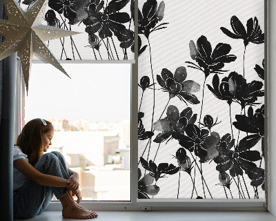 Store enrouleur occultant à fleurs noires