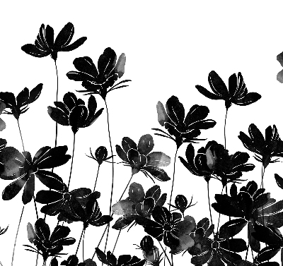 Store enrouleur occultant à fleurs noires