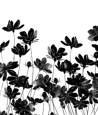 Store enrouleur occultant à fleurs noires