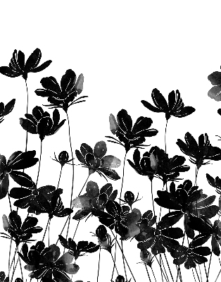 Store enrouleur occultant à fleurs noires