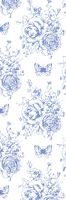 Store enrouleur occultant fleurs bleues et papillons