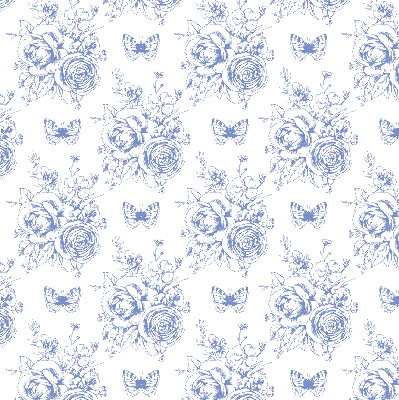 Store enrouleur occultant fleurs bleues et papillons
