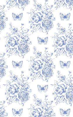 Store enrouleur occultant fleurs bleues et papillons