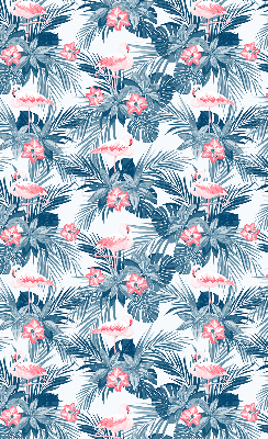 Store fenêtre intérieur pour plantes tropicales et flamants roses