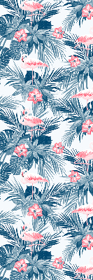 Store fenêtre intérieur pour plantes tropicales et flamants roses