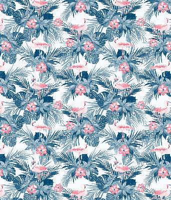 Store fenêtre intérieur pour plantes tropicales et flamants roses