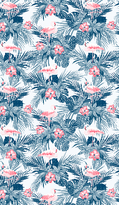 Store fenêtre intérieur pour plantes tropicales et flamants roses