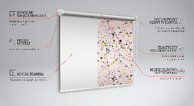 Store fenêtre intérieur taches de peinture sur fond rose