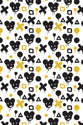Store occultant fenêtre avec motifs noirs et jaunes