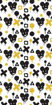 Store occultant fenêtre avec motifs noirs et jaunes
