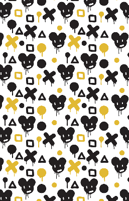 Store occultant fenêtre avec motifs noirs et jaunes