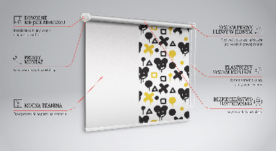 Store occultant fenêtre avec motifs noirs et jaunes