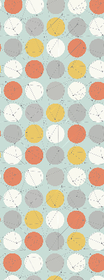 Store fenêtre intérieur avec des points reliés par des lignes sur des cercles