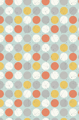 Store fenêtre intérieur avec des points reliés par des lignes sur des cercles