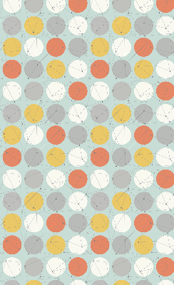 Store fenêtre intérieur avec des points reliés par des lignes sur des cercles