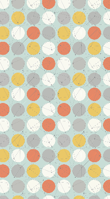 Store fenêtre intérieur avec des points reliés par des lignes sur des cercles