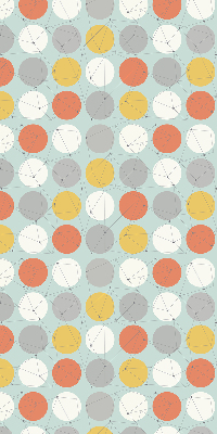 Store fenêtre intérieur avec des points reliés par des lignes sur des cercles