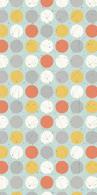 Store fenêtre intérieur avec des points reliés par des lignes sur des cercles