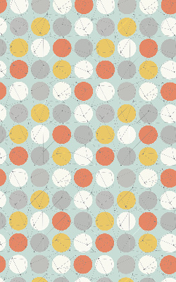 Store fenêtre intérieur avec des points reliés par des lignes sur des cercles