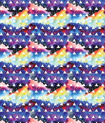 Store fenêtre intérieur avec des triangles blancs sur fond coloré