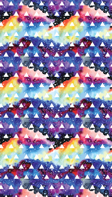Store fenêtre intérieur avec des triangles blancs sur fond coloré