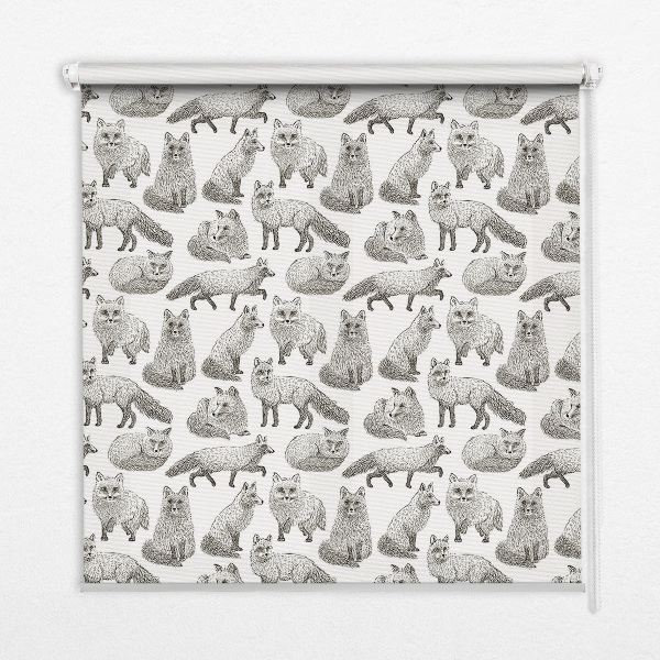 Store occultant fenêtre avec motif de renards gris