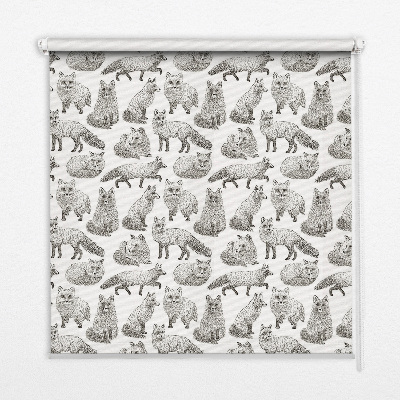 Store occultant fenêtre avec motif de renards gris